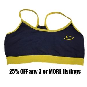 Sports Bra Joe Boxer Size Small Athleisure Yoga Vintage Retro Wink Smile Graphic